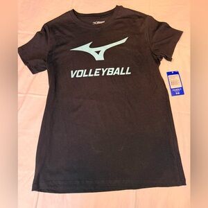 Mizuno Black and Turquoise Volleyball Tee